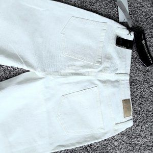 White High Rise Cropped Jeans, 8